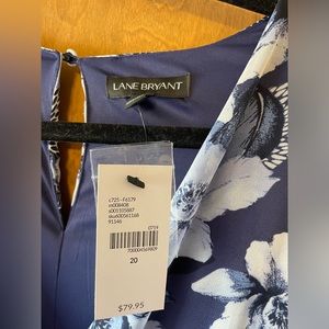 Navy blue dress with light blue flowers.  From Lane Bryant.